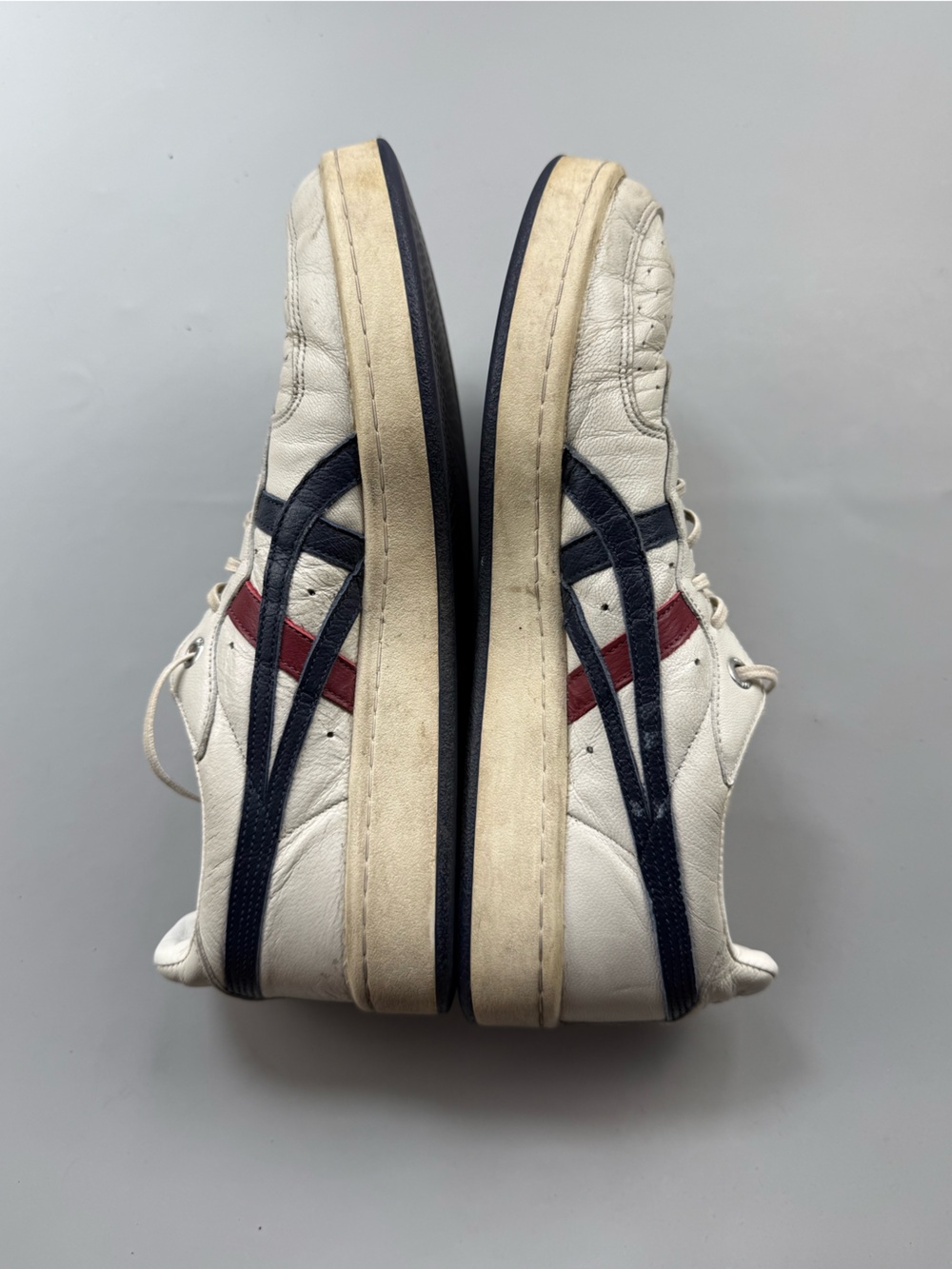 Onitsuka Tiger GSM SD Unisex Leather Sneakers Cream Navy Red EU 39 Women 7.5 - Picture 3 of 10